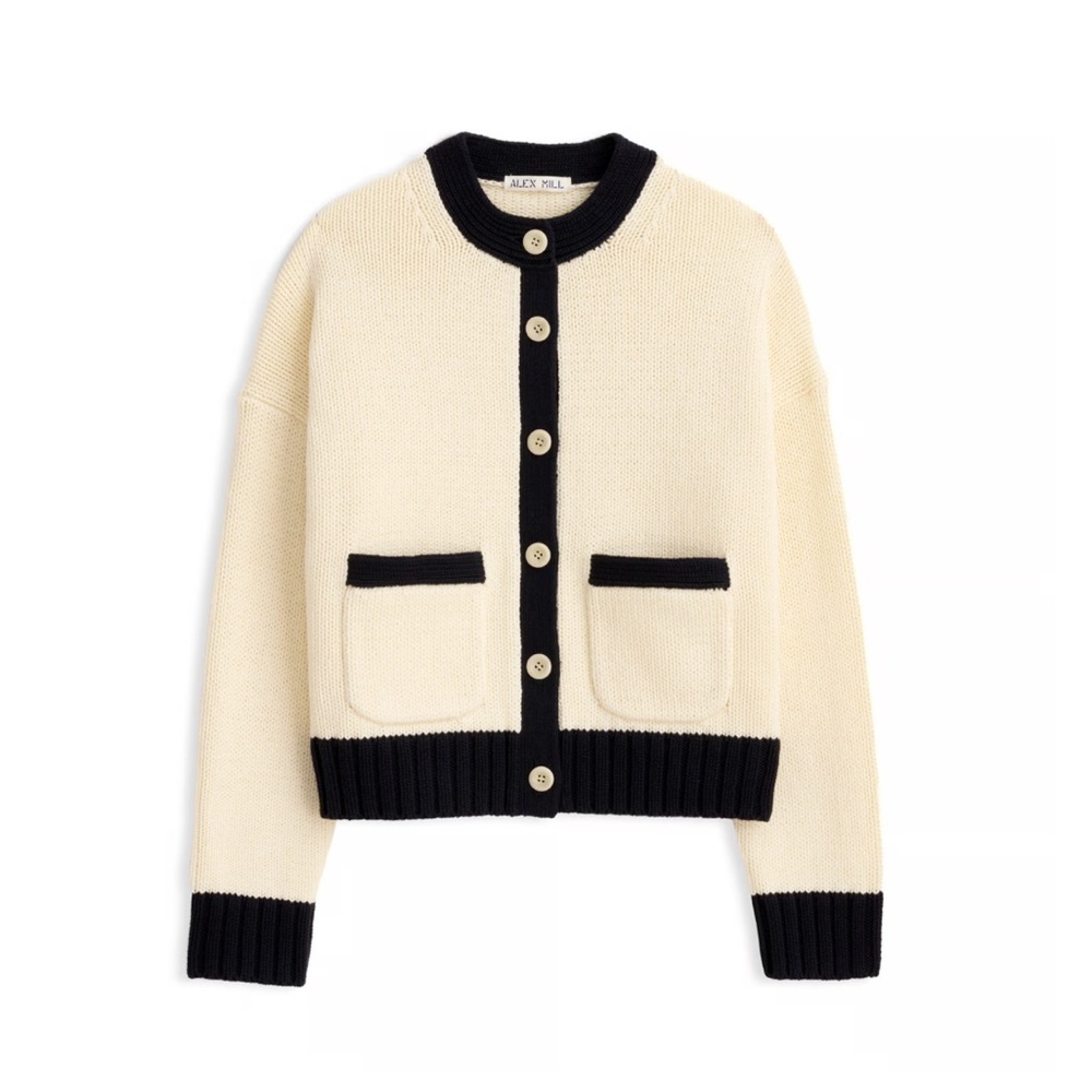 Alex Mill Tipped Nico Cardigan Navy/Cream